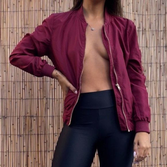 INSO - Maroon Bomber jacket - size Large - Picture 2 of 4